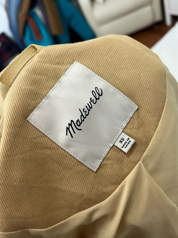 Madewell XS Camel Tan Double Breasted Blazer Preppy Heritage Academia Classic - Image 4