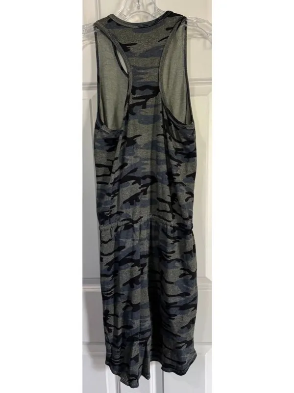 Sundry Camo Racerback Tank Dress Drawstring Waist Pockets Women's Size 1 Small - Image 3