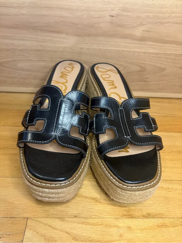 Sam Edelman Laine Black Platform Wedge Sandals - Size 9.5 - Image 3