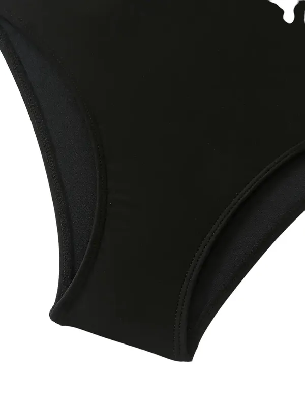 Andrea’s Deals NWT Two-piece Fashionable Bow One-piece Swimsuit, Solid Color Retro Black XL - Image 7