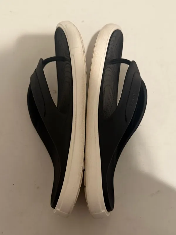 CROCS Citilane Dual Comfort Flip Flops Sandals Black White Size 9 Women / 7 Men - Image 8