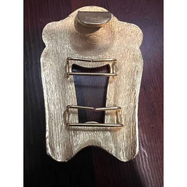 Alexis Kirk Belt Buckle Gold Toned 1980's 80s Mob Wife ONE‎ SIDE - Image 2