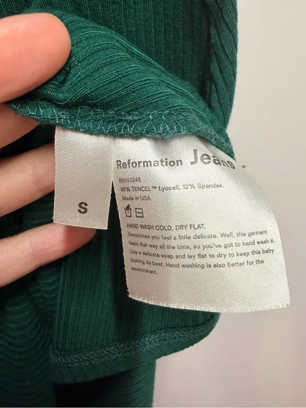 Reformation Abel Ribbed Green emerald Mini Dress Size small - Image 4