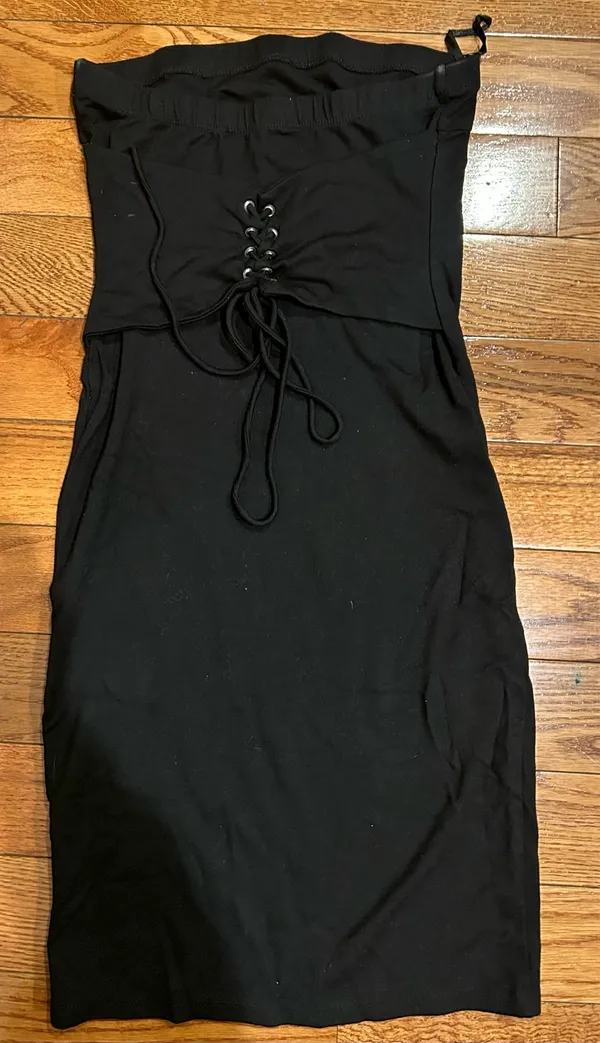 Y2K Strapless Tube Mini Bodycon Black Corset tube mini bodycon Dress S - Image 3