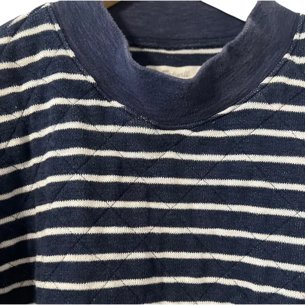 MADEWELL Striped Quilted Sweatshirt Pullover Sweater Top - Image 6