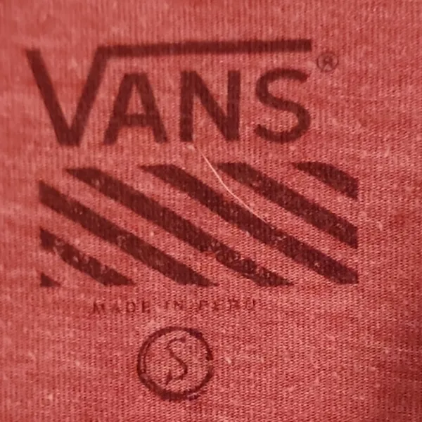 Vans Deep Red V-neck Tee Size Small - Image 2