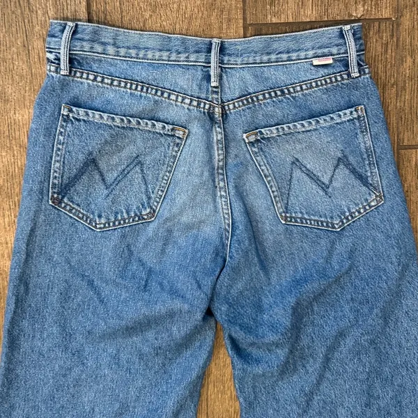 MOTHER Lil Lemon Twist Sneak High Waist Wide Leg Jeans Size 28 - Image 10