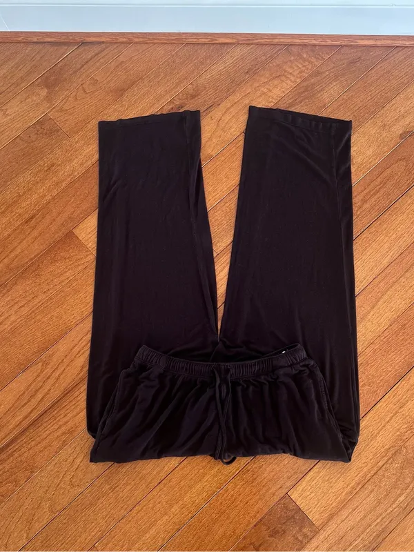 Uniqlo Black Wide Leg Drawstring Easy Pants Size Small - Image 6