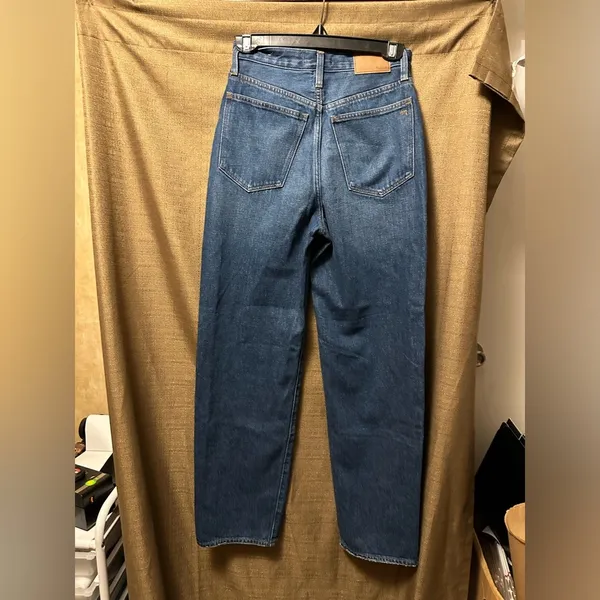 Madewell Woman’s Baggy Straight Jeans Dark Worn Indigo Wash Size 24 - Image 6