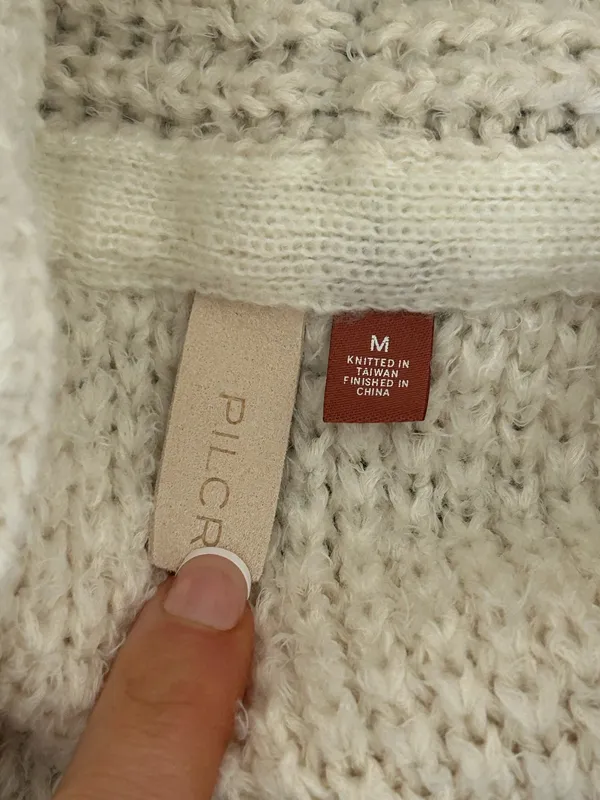 Anthropologie Pilcro Eyelash Open Longline Cardigan Chunky Knit Sweater Size medium - Image 4