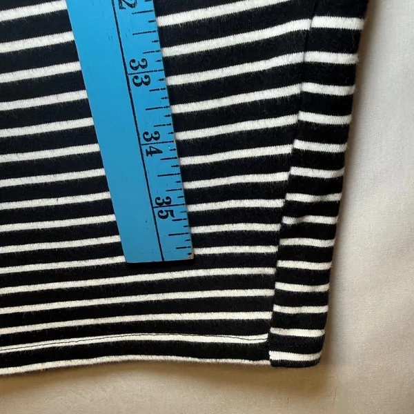 Express Womens Black White Striped V-Neck Long Sleeve Bodycon Midi Dress Medium‎ - Image 9