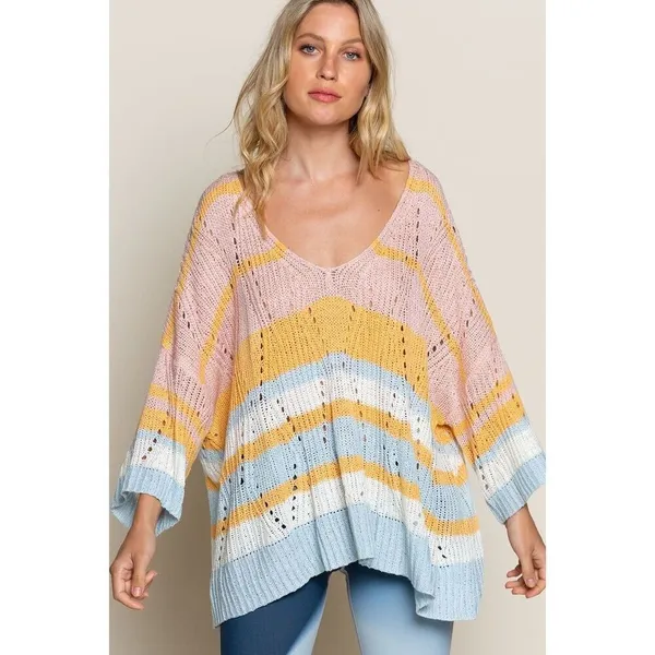 ✨POL Loose Knit Oversized Striped Sz Medium Sweater✨ - Image 2