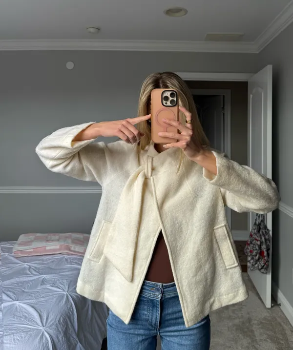 Vintage Cream Cape Coat White Size M - Image 2