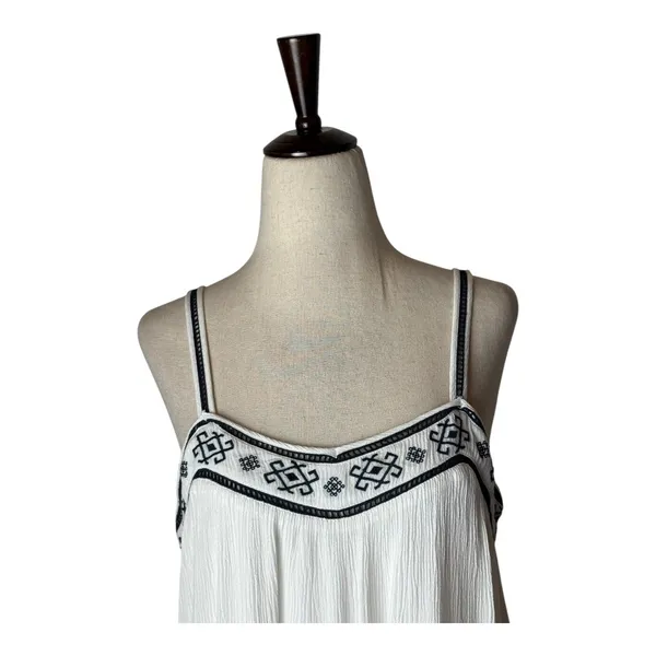 Ariat Dress Women Medium‎ White Gauze Embroidered Western Brandy Mini Boho - Image 4