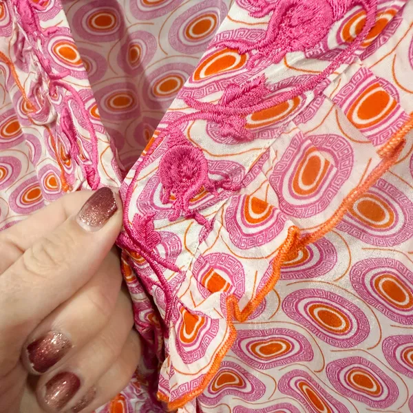 Taj by Sabrina Ilias Pink Dress Size L - Image 6