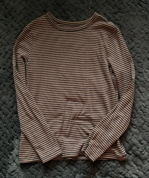 A New Day Target Black and Brown Striped Long Sleeve Shirt - Image 2