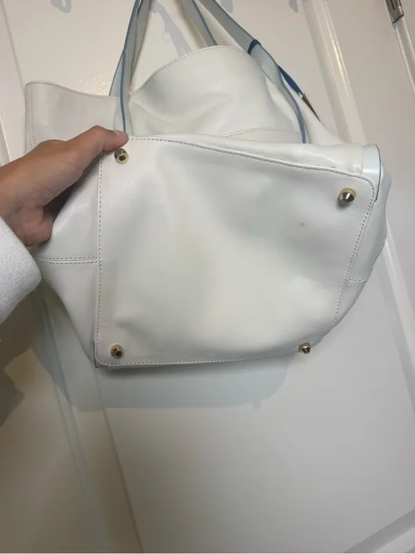 Pour La Victoire Cream Leather Tote with Top Handles - Image 6