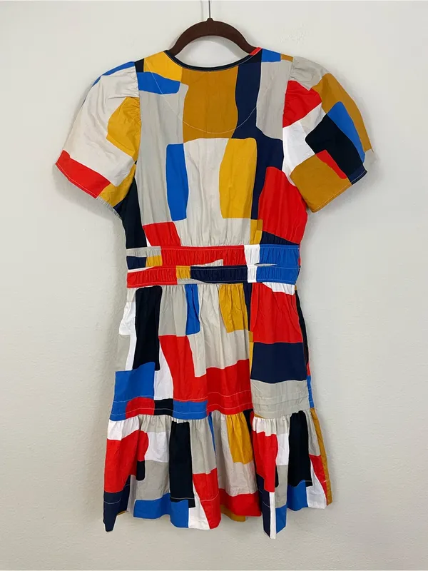 Anthropologie The Somerset‎ Patchwork Mini Dress Size XS - Image 6