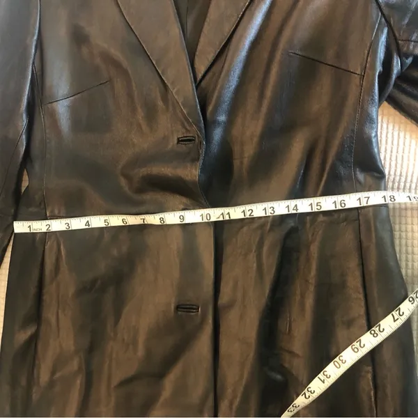 Old Navy fitted brown denim 2 bottom down jacket / blazer size large - Image 4