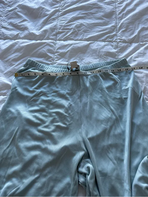 Calvin Klein light cloud blue lounge wear luxury relaxed wide pants large NWT - Image 11