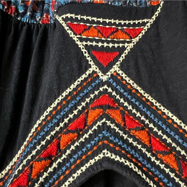 Lucky Brand Bohemian Floral Embroidered Aztec‎ Strappy MIDI Dress - Image 5
