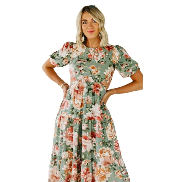Blu Pepper The Branson‎ Cutout Floral Maxi Dress Size Small - Image 2
