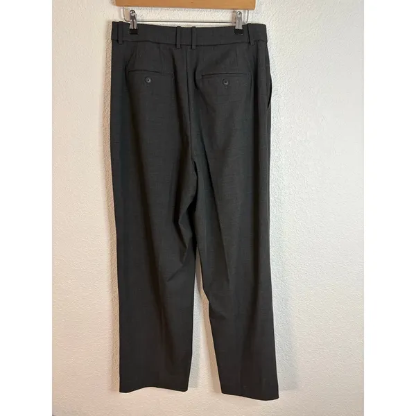 Uniqlo Wide Leg Dress Pants Womens Size Large 30-31" Gray Plaid - Image 2