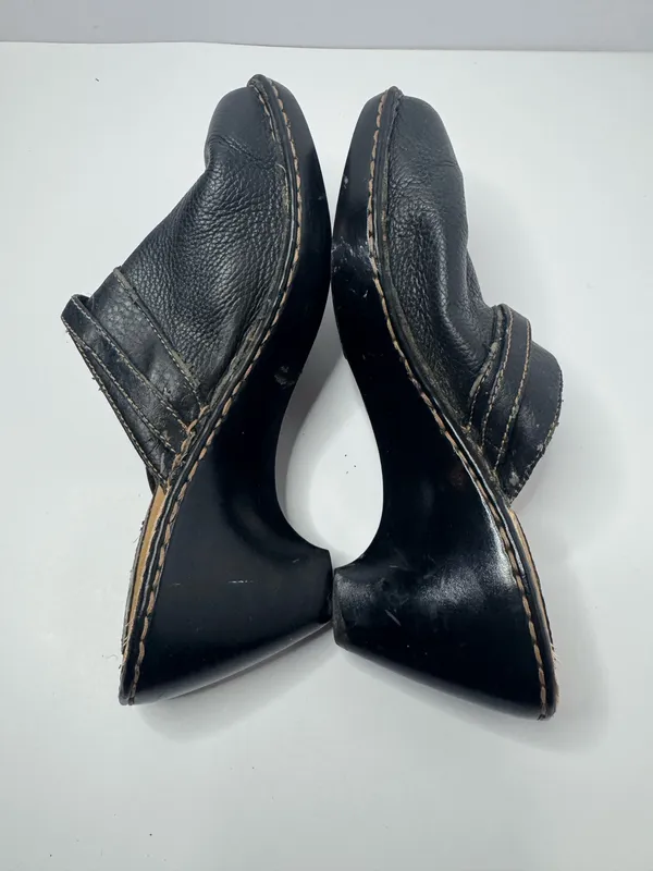 Cherokee Black Leather Mules Size 11 - Image 6
