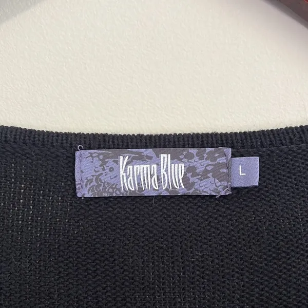 Karma Blue Women’s Dolman Sleeve Sweater Size Large - Image 4