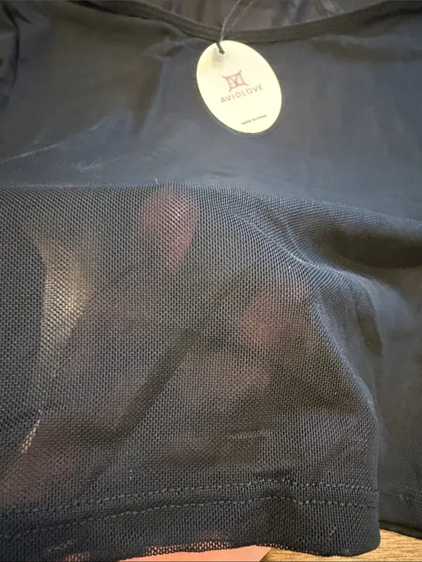 Avidlove Sheer Cropped Black T-Shirt Small NWT - Image 3