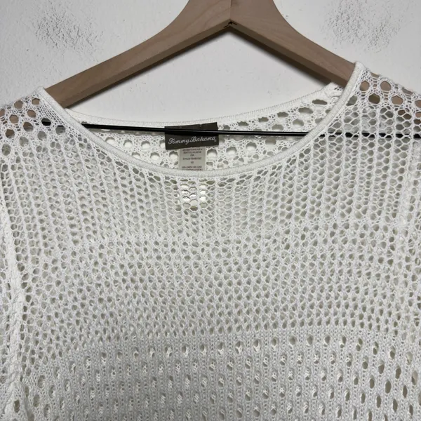 Tommy‎ Bahama Women Linen Cotton Swim Coverup Dress Crochet Fringe Beach Resort - Image 4