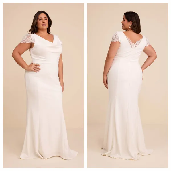 Lulu's Forever Beloved White Lace Cap Sleeve Mermaid Maxi Dress - Image 2