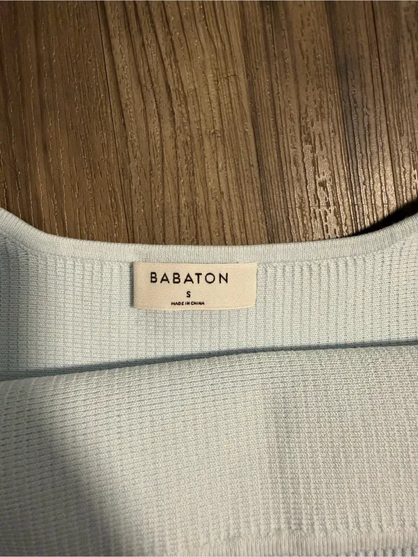 Aritzia Light Blue Ribbed Square-Neck Tank - Image 2