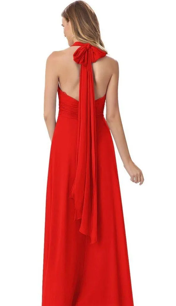 Azazie Fifi Floor Length Red Dress - Image 3