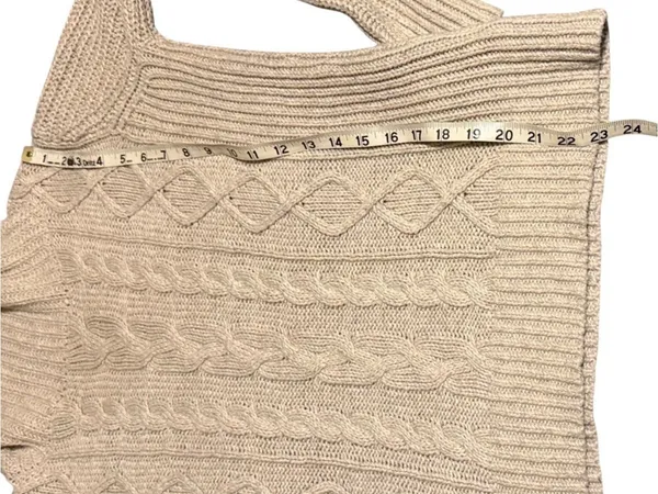 Abercrombie & Fitch Beige Cable Knit Turtleneck Sweater - Image 5