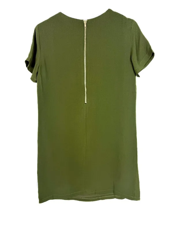 NWT Lulus Shift and Shout Dress Short Sleeves Mini Olive Green Size Small S NEW - Image 6