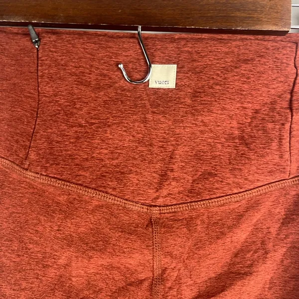 VUORI Clean Elevation Leggings Brick Heather Red Women's Size S Stretch READ - Image 5