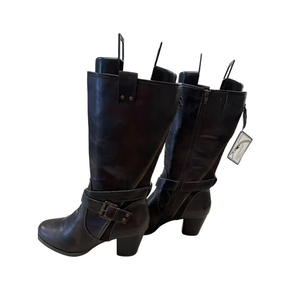 Rialto Womens Brown Leather Knee-High Boots Size 10M SKU 6965 - Image 4