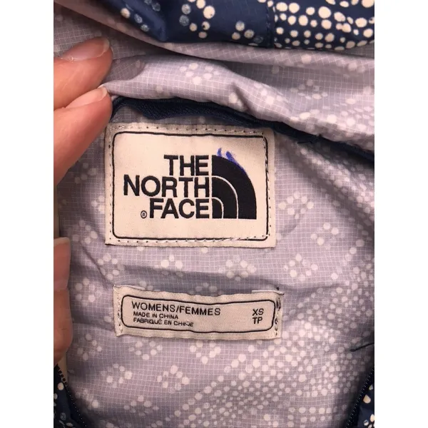 The North Face Fanorak Windbreaker Womens XS Blue Excellent Bandana Print Jacket - Image 2
