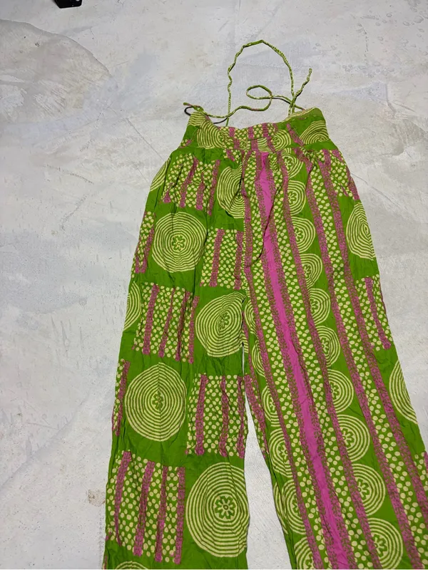 Urban outfitters Green & Pink Printed jumpsuit small - Image 2
