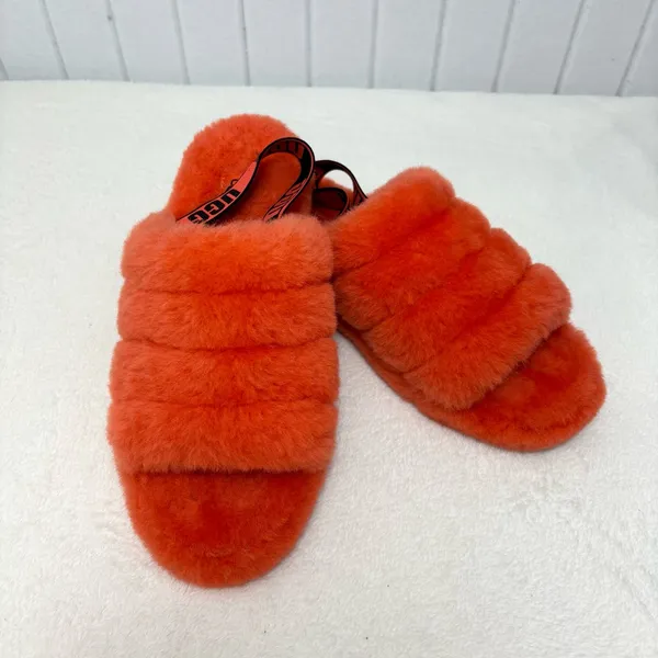 UGG Womens Fluff Yeah Slides Cali College‎ Slippers Sandal Shoe 1095119 Size 10 - Image 8