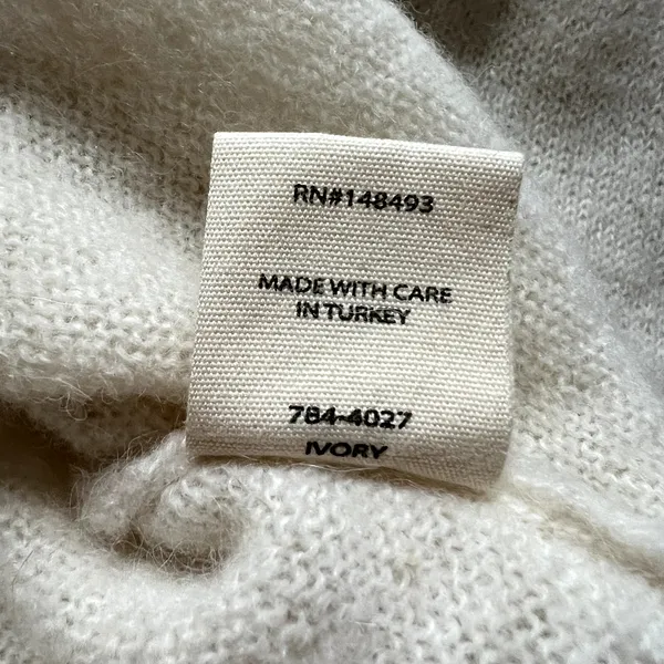 Doen Azaria Ivory Cream Sweater Size XS Alpaca Wool Ruffle Collar - Image 7