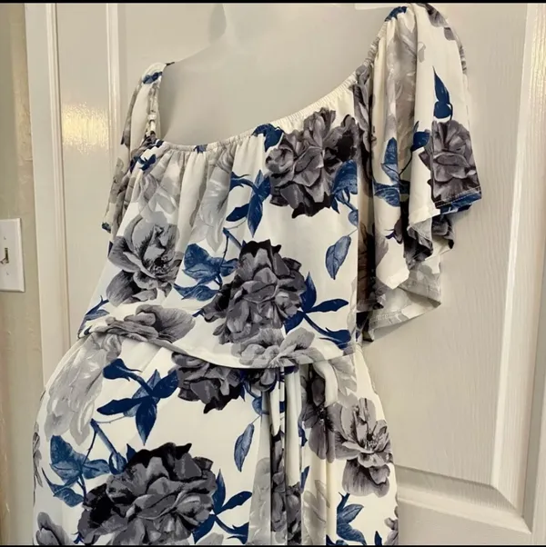 Pinkblush Off Shoulder Maternity Dress - Image 3