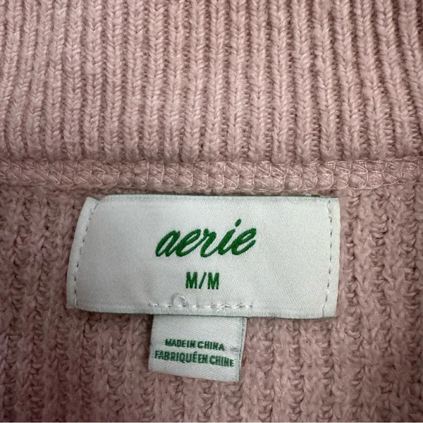 Aerie Light Pink Ribbed Knit Pullover Sweater - Image 4