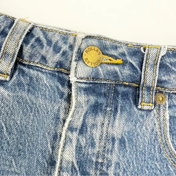 Rolla’s Original Short High Rise Cut Off Medium Juliet Wash Blue Denim Shorts - Image 10
