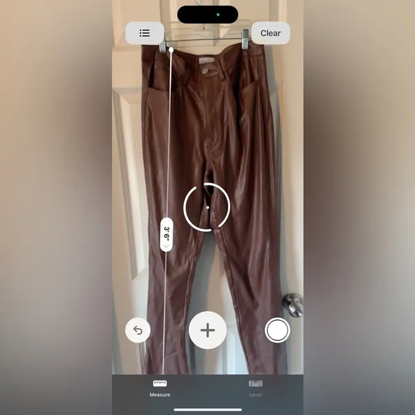 Danielle Bernstein WeWoreWhat Croc Ankle Flare Brown‎ FauxLeather Pant Size27/4 - Image 5