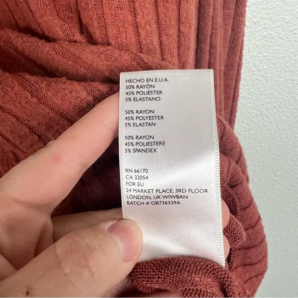 Urban Outfitters Out From Under Iona Ribbed Tunic Turtle Neck Orange Sz L - Image 8