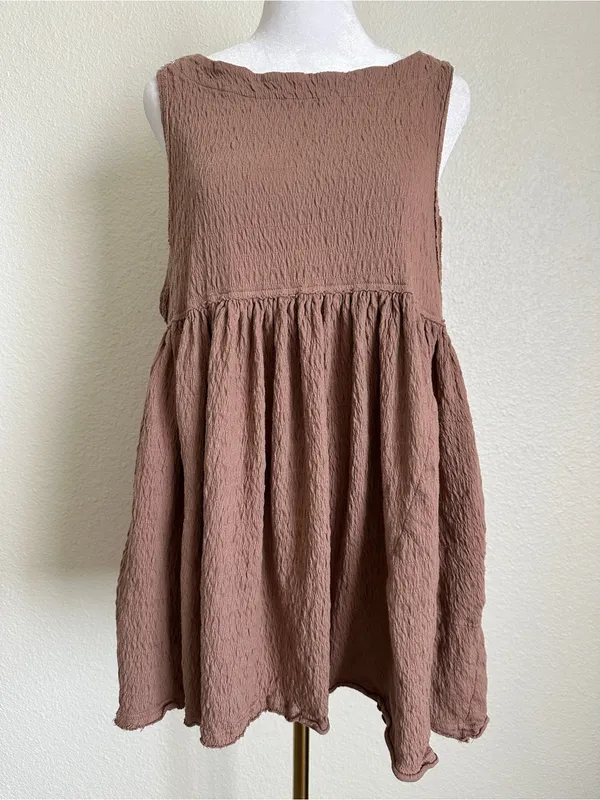 FREE PEOPLE free-est I’m Still Obsessed Mini Dress in Dried Sepia XS - Image 5