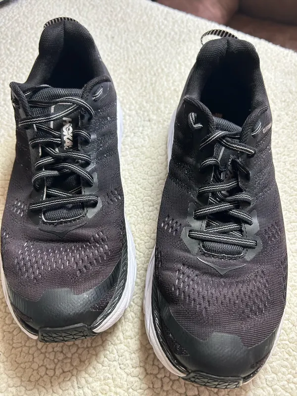 Hoka Black Running Shoes with Pale Pink Logo women’s size 8.5 - Image 3