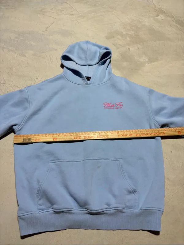 White fox Light Blue Hooded Sweatshirt pink with love martini era 8.5 L/XL - Image 2
